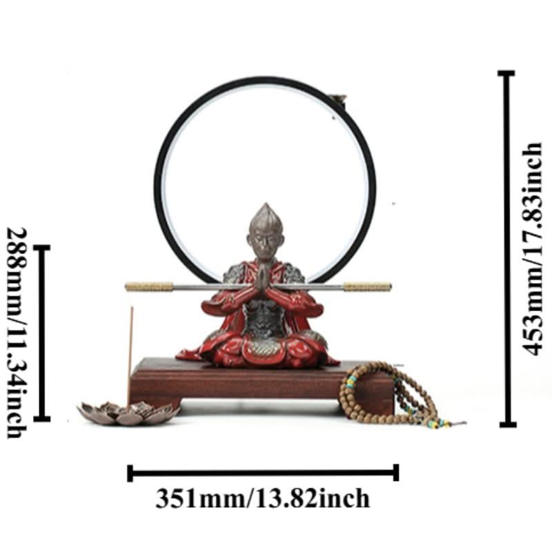 Wukong Zen Desktop Incense Burner LED Lighting Ornament B - Wukong Zen