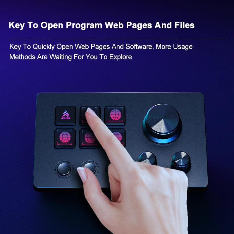 Mini Visual Keyboard StreamDeck - 6Keys LCD Button&Knobs Live Content Creation Controller - Wukong Zen