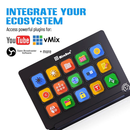 Mini Visual Keyboard StreamDeck - 15Keys LCD Button Live Content Creation Controller - Wukong Zen