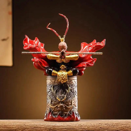 Wukong Zen Ceramic Dragon Relief Desktop Ornament A - Wukong Zen