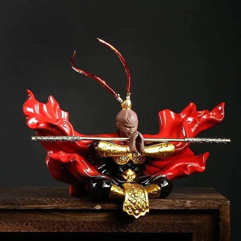 Wukong Zen Ceramic Dragon Relief Desktop Ornament A - Wukong Zen