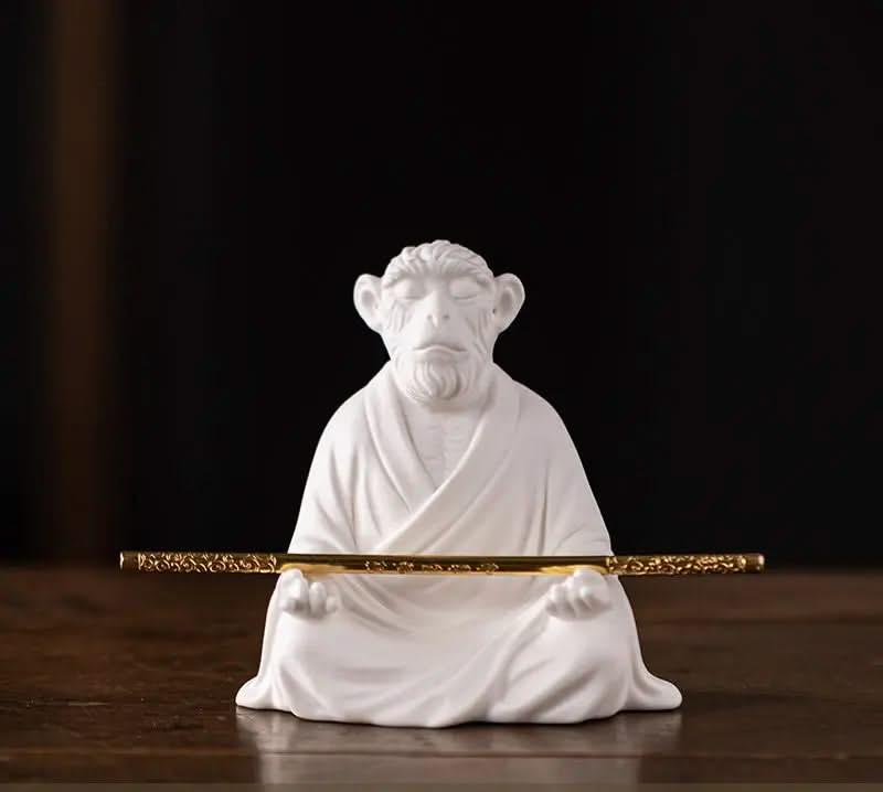 Wukong Zen Ceramic Space Ornament - Meditate A - Wukong Zen