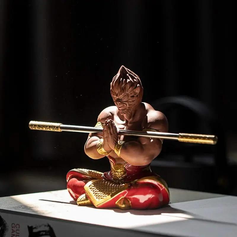 Wukong Zen Ceramic Space Ornament - Meditate B - Wukong Zen