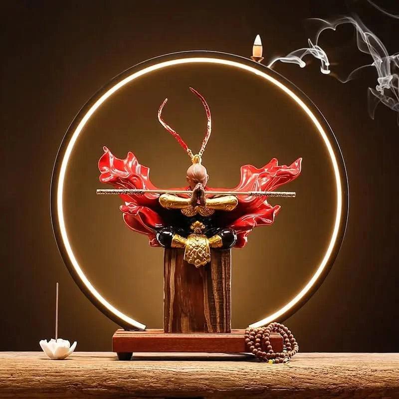 Wukong Zen Desktop Incense Burner LED Lighting Ornament A - Wukong Zen