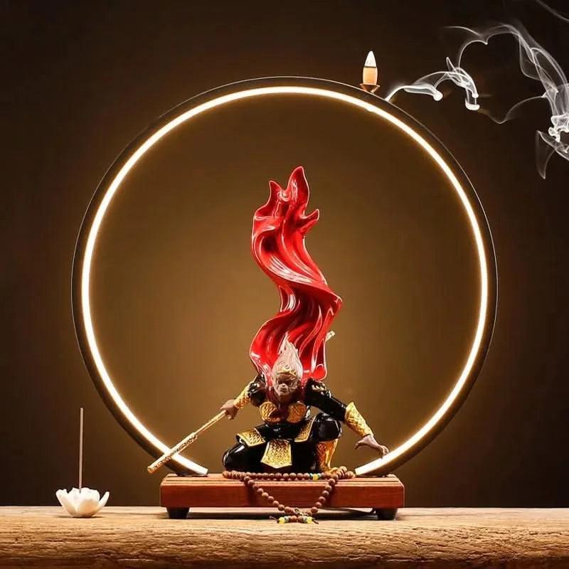 Wukong Zen Desktop Incense Burner LED Lighting Ornament A - Wukong Zen