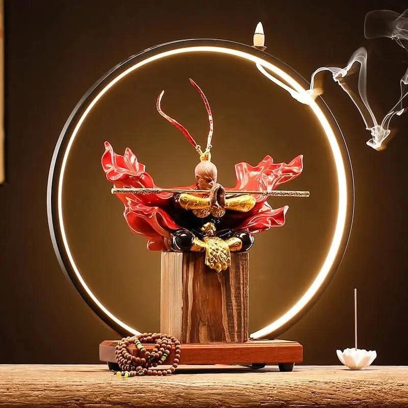 Wukong Zen Desktop Incense Burner LED Lighting Ornament A - Wukong Zen