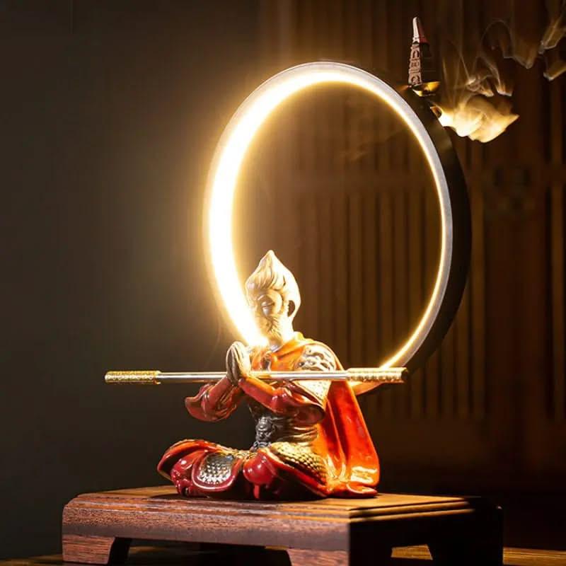 Wukong Zen Desktop Incense Burner LED Lighting Ornament B - Wukong Zen