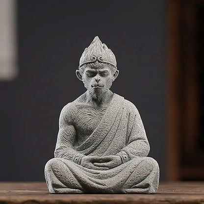 Wukong Zen Sandstone Space Ornament - Meditate A - Wukong Zen