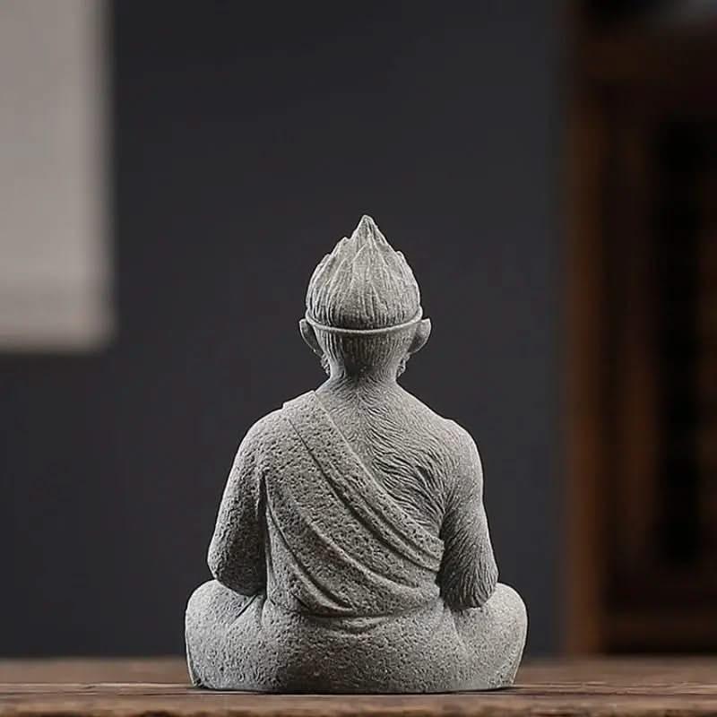 Wukong Zen Sandstone Space Ornament - Meditate A - Wukong Zen