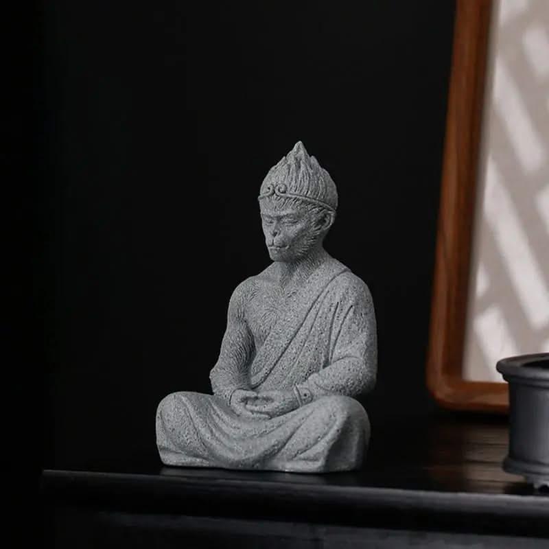 Wukong Zen Sandstone Space Ornament - Meditate A - Wukong Zen