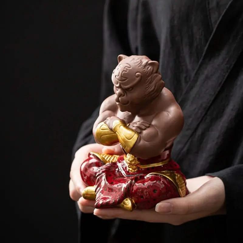 Wukong Zen Tiger Pioneer Ceramic Ornament - Wukong Zen