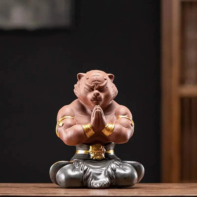 Wukong Zen Tiger Pioneer Ceramic Ornament - Wukong Zen