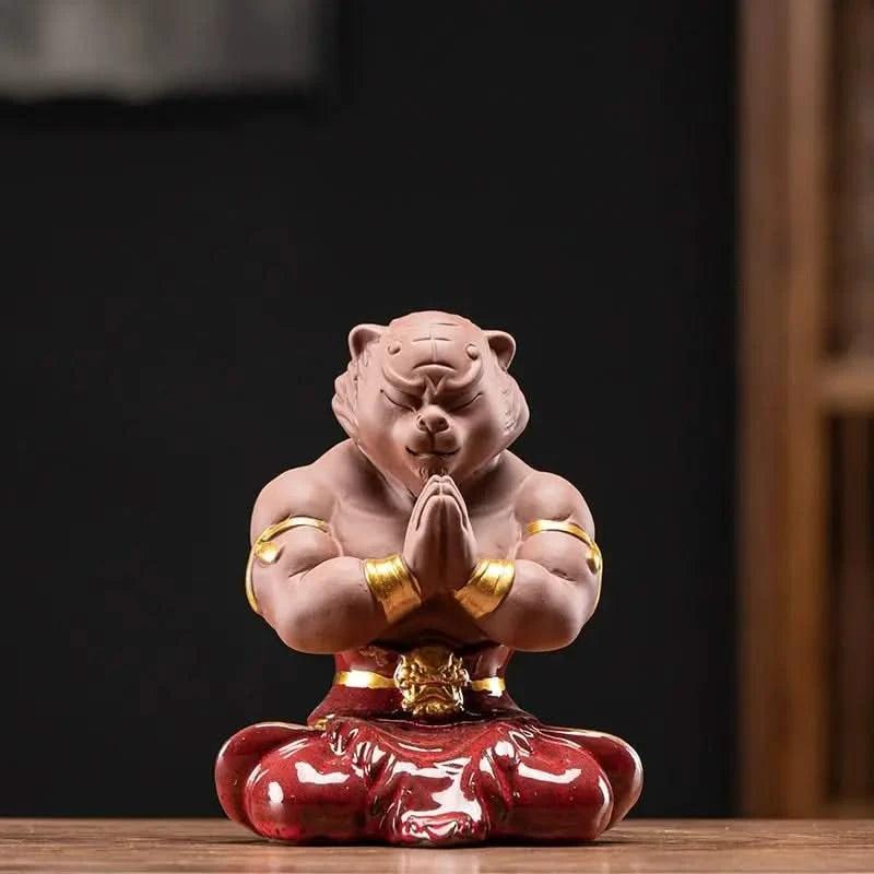 Wukong Zen Tiger Pioneer Ceramic Ornament - Wukong Zen