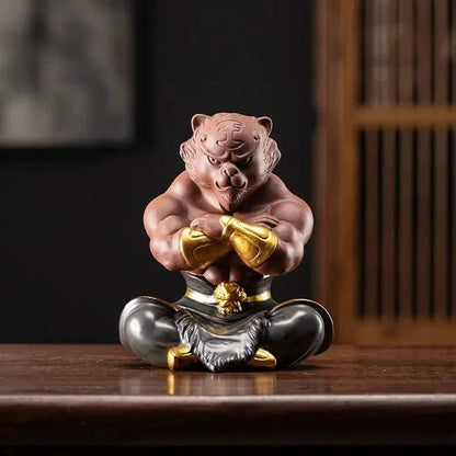 Wukong Zen Tiger Pioneer Ceramic Ornament - Wukong Zen