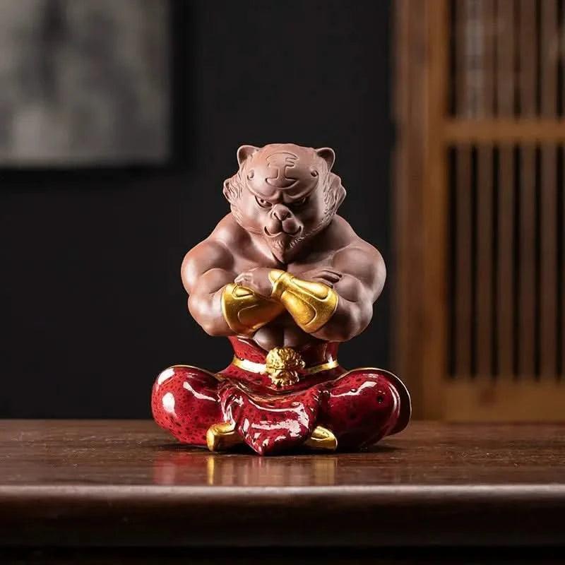 Wukong Zen Tiger Pioneer Ceramic Ornament - Wukong Zen